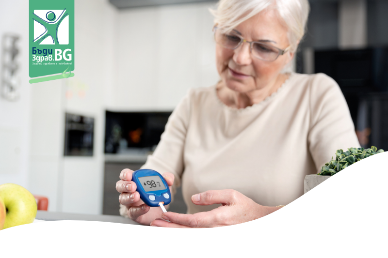 Woman making a blood sugar test